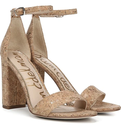 Shop Sam Edelman Yaro Ankle Strap Sandal In Natural/ Gold
