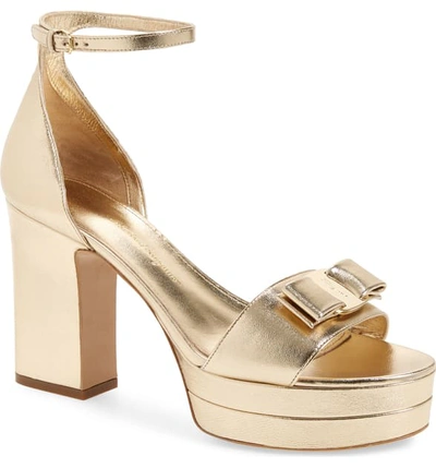 Shop Ferragamo Eclipse Platform Sandal In Gold