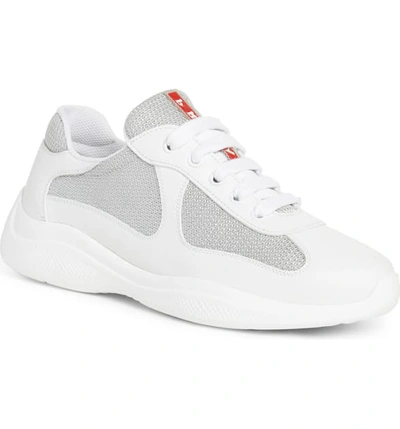 Shop Prada Low-top Sneaker In White/ Silver