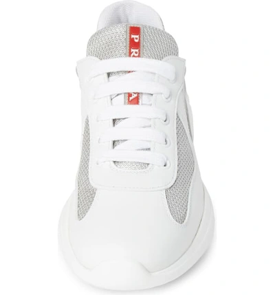 Shop Prada Low-top Sneaker In White/ Silver