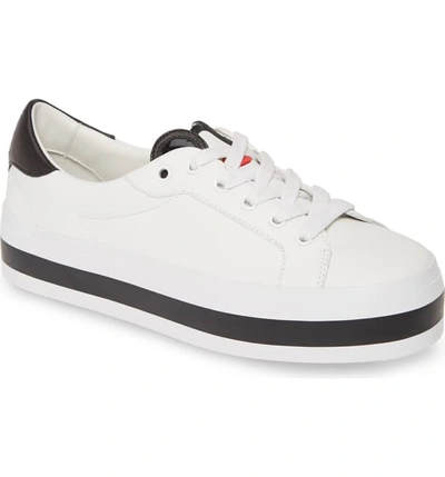 Shop Alice And Olivia Alicia + Olivia Elisha Low Top Sneaker In White/ Black/ Poppy