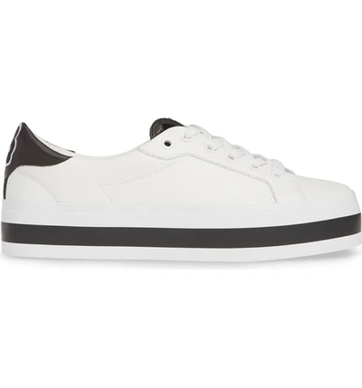 Shop Alice And Olivia Alicia + Olivia Elisha Low Top Sneaker In White/ Black/ Poppy