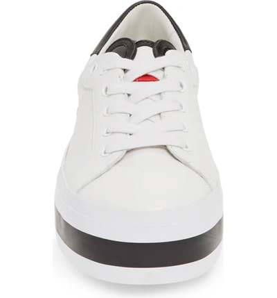 Shop Alice And Olivia Alicia + Olivia Elisha Low Top Sneaker In White/ Black/ Poppy
