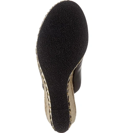 Shop Karl Lagerfeld Carina Wedge Sandal In Black Nappa Leather