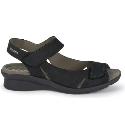 Shop Mephisto Perry Sandal In Black Nubuck