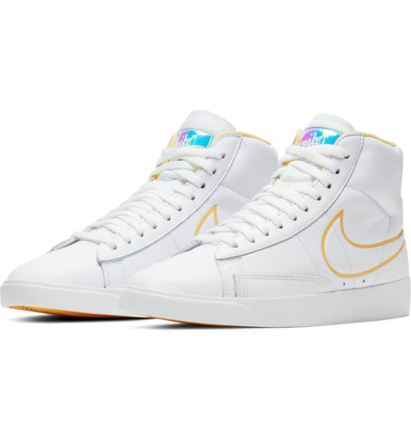 clear nike shoes with gold