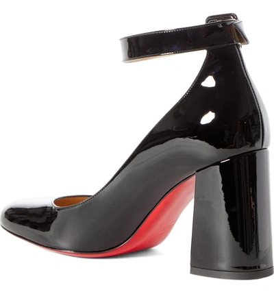 Christian Louboutin Soval Patent Red Sole Pumps In Black
