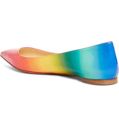 Shop Christian Louboutin Ballalla Rainbow Flat In Gradient Rainbow