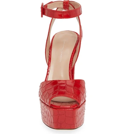 Shop Giuseppe Zanotti Platform Block Heel Sandal In Red