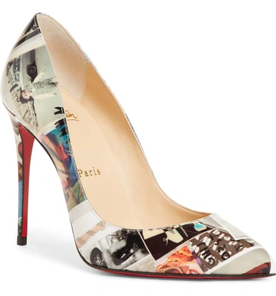 Shop Christian Louboutin Pigalle Follies Collage Pump In Black Collage