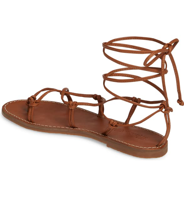 Madewell The Boardwalk Lace-up Sandal In English Saddle | ModeSens