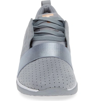 Shop Ted Baker Cepap Sneaker In Slate Grey Suede/ Satin