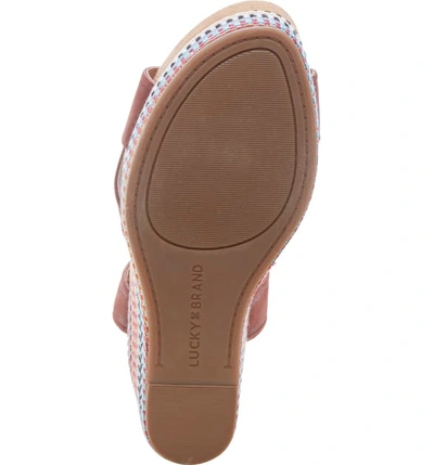 Shop Lucky Brand Yarosan Platform Wedge Sandal In Zin Leather