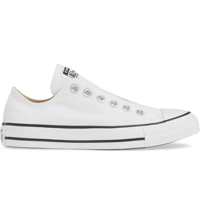 Shop Converse Chuck Taylor All Star Laceless Low Top Sneaker In White/ Black/ White