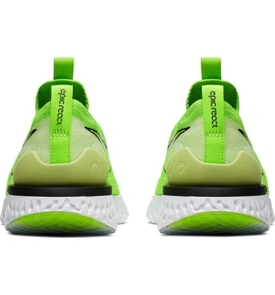 Shop Nike Epic React Flyknit Running Shoe In Electric Green/ Black/ Violet