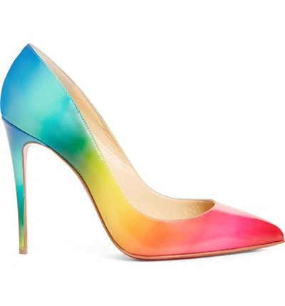 Shop Christian Louboutin Pigalle Follies Rainbow Pump In Gradient Rainbow