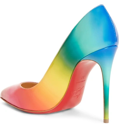 Shop Christian Louboutin Pigalle Follies Rainbow Pump In Gradient Rainbow