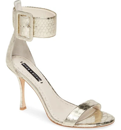 Shop Alice And Olivia Dolora Ankle Strap Sandal In Ivory