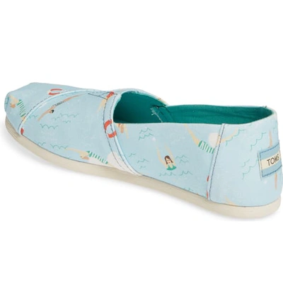 Shop Toms Classic Canvas Slip-on In Blue Glow Swimmers Fabric
