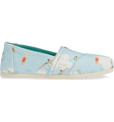 Shop Toms Classic Canvas Slip-on In Blue Glow Swimmers Fabric