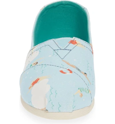 Shop Toms Classic Canvas Slip-on In Blue Glow Swimmers Fabric