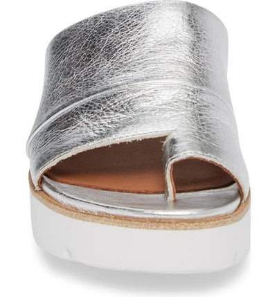 Shop Gentle Souls By Kenneth Cole Lavern Slide Sandal In Silver Leather