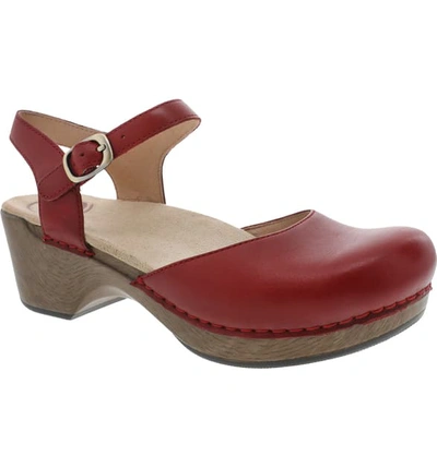 Shop Dansko 'sam' Clog In Red Leather