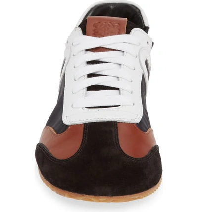 Shop Loewe Scrunch Lace-up Sneaker In Black/ White/ Brown