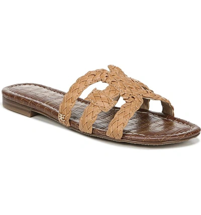 Shop Sam Edelman Beckie Slide Sandal In Natural Buff Woven Leather