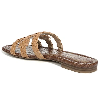 Shop Sam Edelman Beckie Slide Sandal In Natural Buff Woven Leather