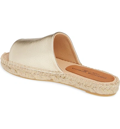 Shop Patricia Green Portland Espadrille Slide Sandal In Gold Metallic Leather