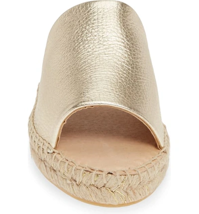 Shop Patricia Green Portland Espadrille Slide Sandal In Gold Metallic Leather