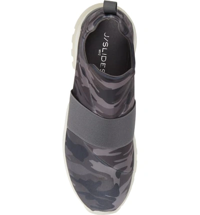 Shop Jslides Slip-on Sneaker In Grey Camo Fabric
