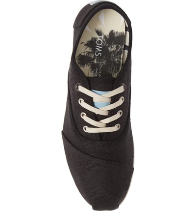 Shop Toms Cordones Sneaker In Black Canvas