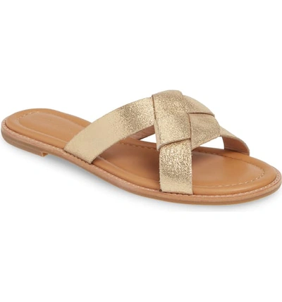 Shop Madewell Knot Slide Sandal In Golden