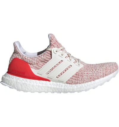 Shop Adidas Originals Ultraboost Running Shoe In Chalk White/ Active Red