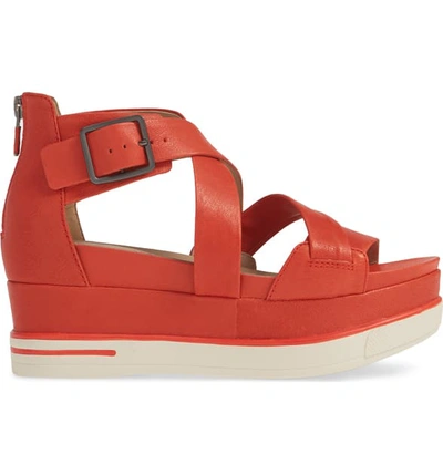 Shop Eileen Fisher Boost Wedge Sandal In Paprika Leather