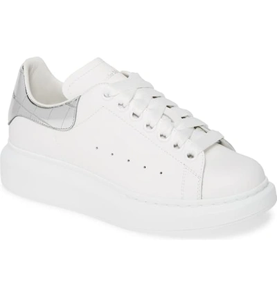 Shop Alexander Mcqueen Sneaker In White/ Silver Croc