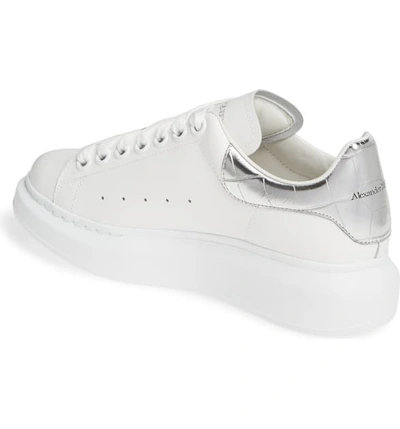 Shop Alexander Mcqueen Sneaker In White/ Silver Croc