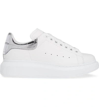 Shop Alexander Mcqueen Sneaker In White/ Silver Croc