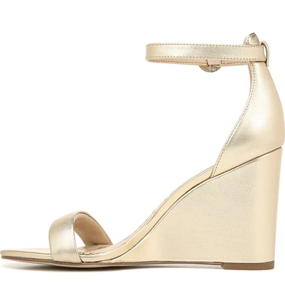 Shop Sam Edelman Neesa Wedge Sandal In Molten Gold