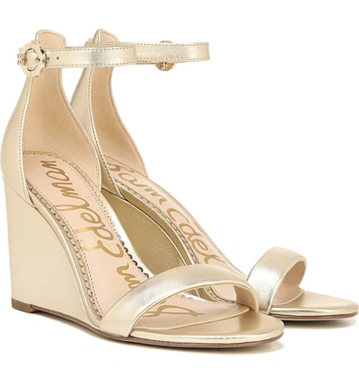 Shop Sam Edelman Neesa Wedge Sandal In Molten Gold