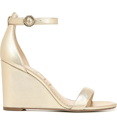 Shop Sam Edelman Neesa Wedge Sandal In Molten Gold