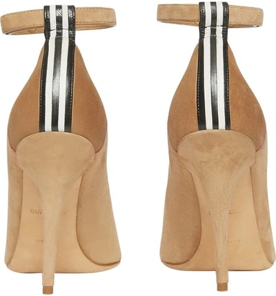 Shop Burberry Kiton Ankle Strap Pump In Tawny