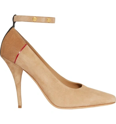 Shop Burberry Kiton Ankle Strap Pump In Tawny