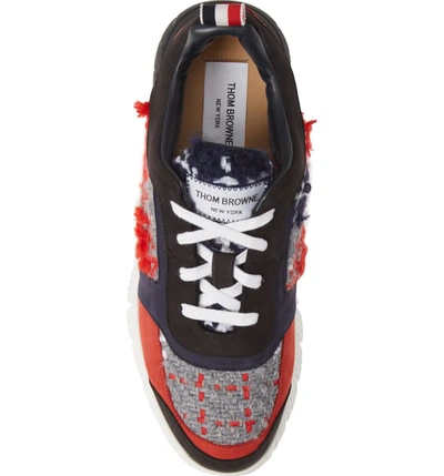 Shop Thom Browne Tartan Running Sneaker In Red Plaid