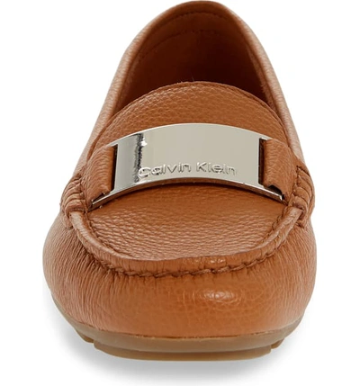 Shop Calvin Klein Lisette Loafer In Brown Leather