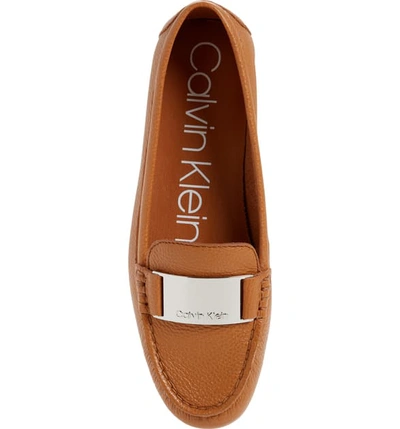 Shop Calvin Klein Lisette Loafer In Brown Leather