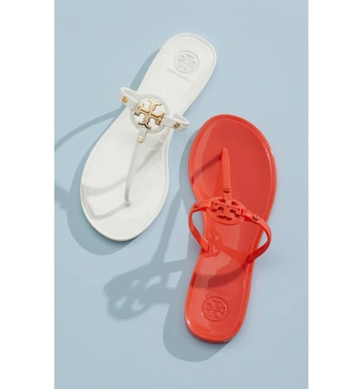 Tory Burch Mini Miller Flat Jelly Thong Sandals In Silver | ModeSens
