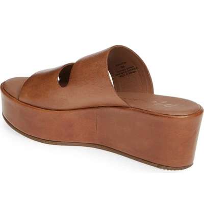 Shop Matisse Struttin' Platform Wedge Slide Sandal In Saddle Leather